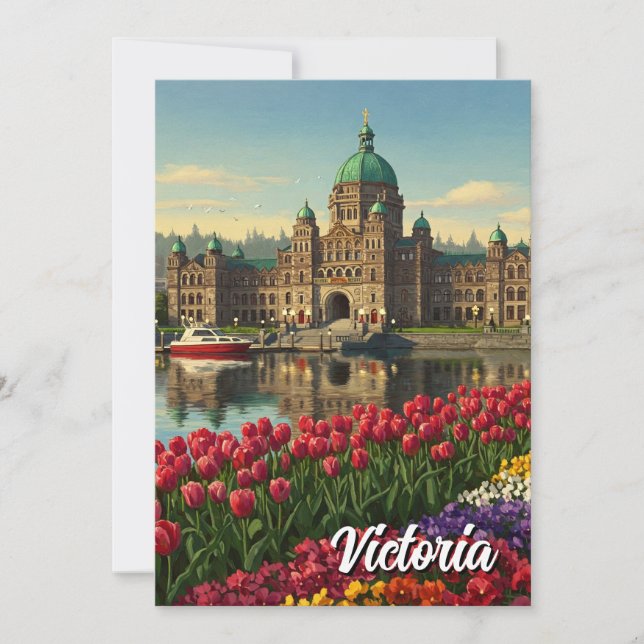 Cartes Pour Fêtes Annuelles Victoria (Colombie-Britannique) Canada Travel (Devant)