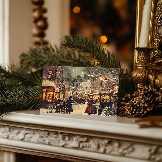 Cartes Pour Fêtes Annuelles Victoria London Winter Wonderland (Créateur téléchargé)