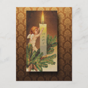 Cartes Pour Fêtes Annuelles Victorian Angel and Candlelight Christmas