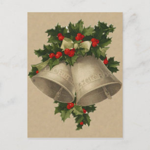 Cartes Pour Fêtes Annuelles Victorian Christmas Bells Postcard