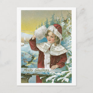 Cartes Pour Fêtes Annuelles Victorian Girl - Joyeux Noël