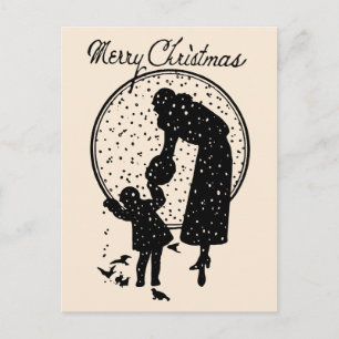 Cartes Pour Fêtes Annuelles Victorian silhouettes Merry Christmas