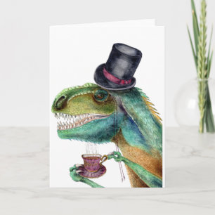 Cartes Pour Fêtes Annuelles Victorian Tyrannosaure