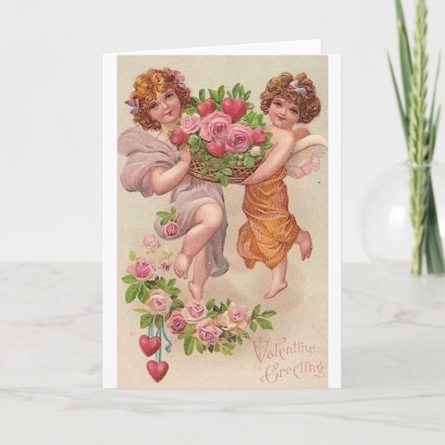 Cartes Pour Fêtes Annuelles Victorian Valentine Salutation Valentine's Day Car (Devant)