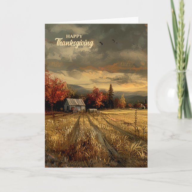 Cartes Pour Fêtes Annuelles Vie Agricole Autumn Pays Thankgiving (Devant)