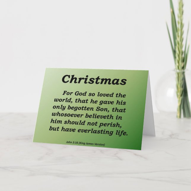 Cartes Pour Fêtes Annuelles Vie éternelle Noël Jean 3-16 (Devant)