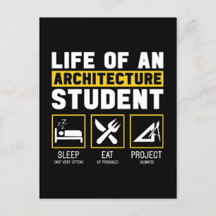 Cartes Pour Fêtes Annuelles Vie Sur Un Travail D'Architecte Étudiant En Archit