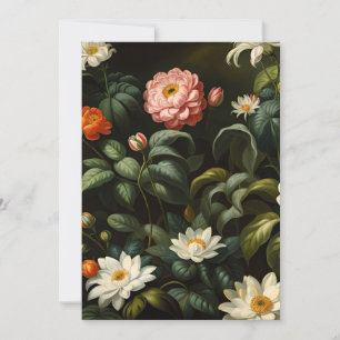 Cartes Pour Fêtes Annuelles Vieille botanique florale Jardin Nature morte