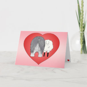 Cartes Pour Fêtes Annuelles Vieille Saint-Valentin anglaise de chien de berger