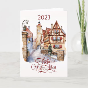 Cartes Pour Fêtes Annuelles Vieille Ville de Noël allemande