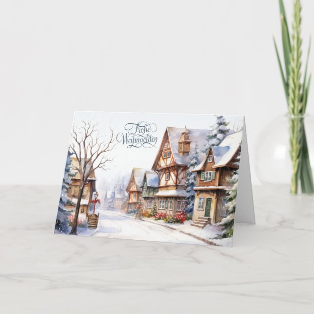 Cartes Pour Fêtes Annuelles Vieille Ville de Noël allemande (Devant)