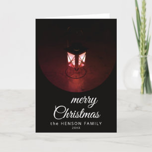 Cartes Pour Fêtes Annuelles Vielle lanterne Joyeux Noël Joyeux Script Famille