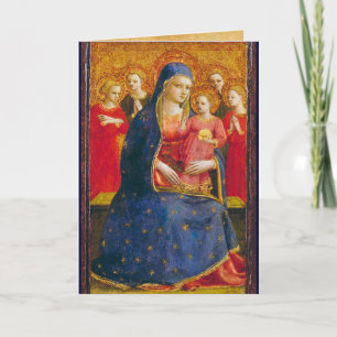 Cartes Pour Fêtes Annuelles VIERGE AVEC ENFANT ET ANGES, Beato Angelico