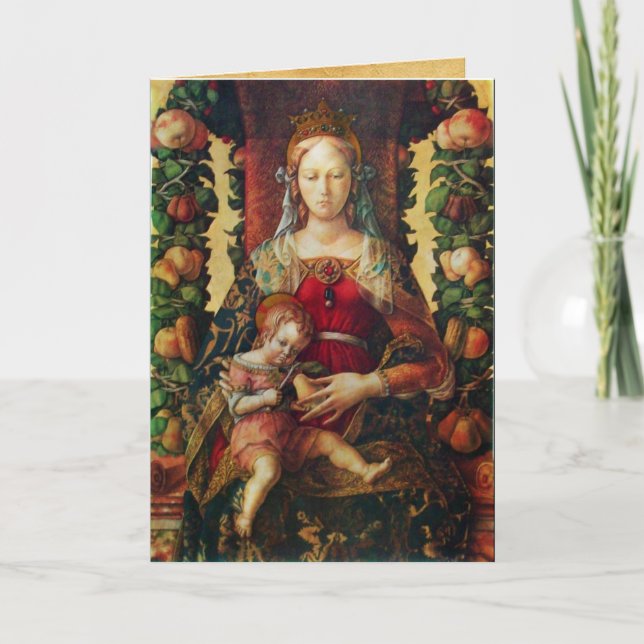Cartes Pour Fêtes Annuelles VIERGE AVEC ENFANT, Rubis rouge (Devant)