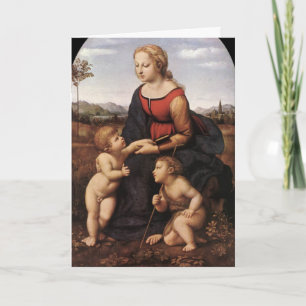 Cartes Pour Fêtes Annuelles Vierge avec Jésus et St John par Raphael