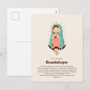 Cartes Pour Fêtes Annuelles Vierge de Guadalupe tenue par un ange