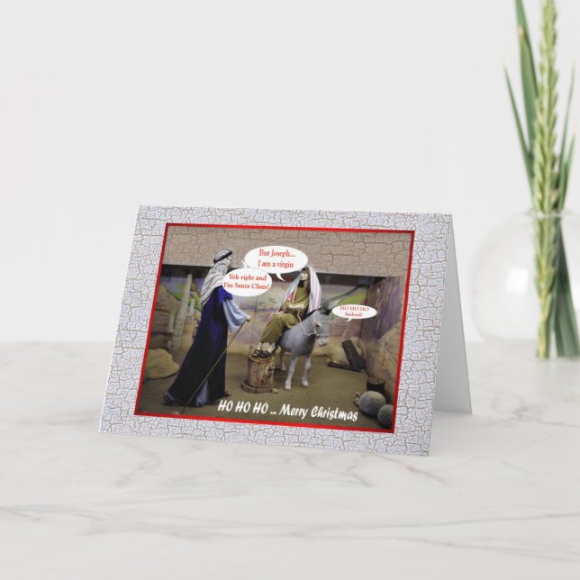 Cartes Pour Fêtes Annuelles Vierge de Noël amusante Marie et Joseph dans la gr (Devant)