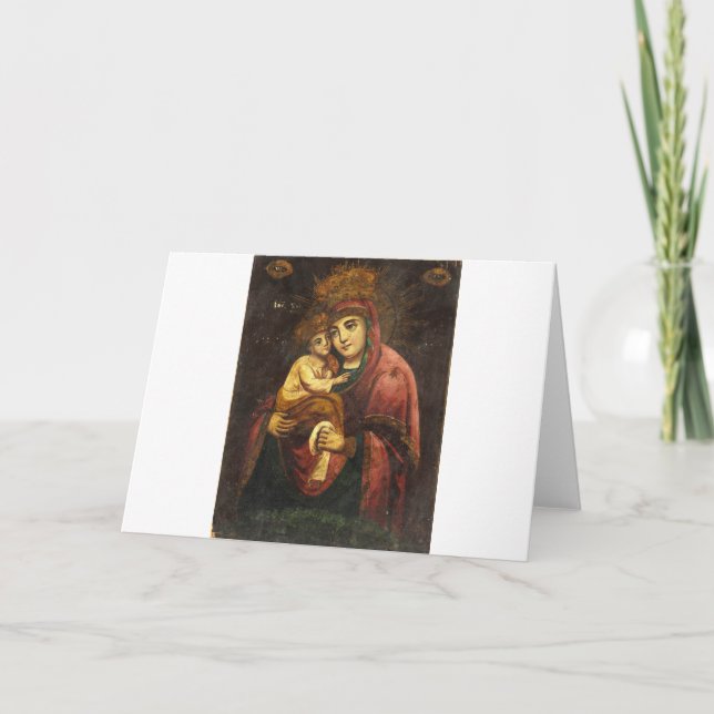 Cartes Pour Fêtes Annuelles Vierge de Pochayiv Icône ukrainienne (Devant)