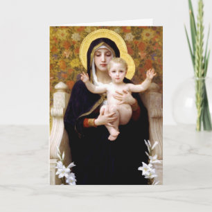 Cartes Pour Fêtes Annuelles Vierge des Lilies - Bouguereau Noël