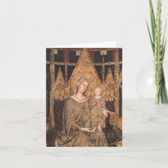 Cartes Pour Fêtes Annuelles Vierge gothique et enfant (Devant)