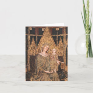 Cartes Pour Fêtes Annuelles Vierge gothique et enfant