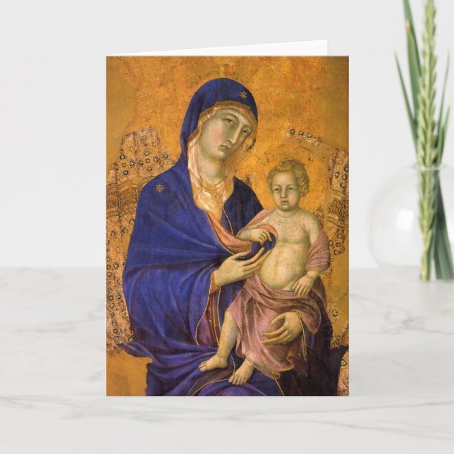Cartes Pour Fêtes Annuelles Vierge gothique et enfant (Devant)