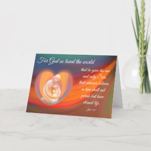 Cartes Pour Fêtes Annuelles Vierge Marie, Bébé Jésus & Bible Verse Noël