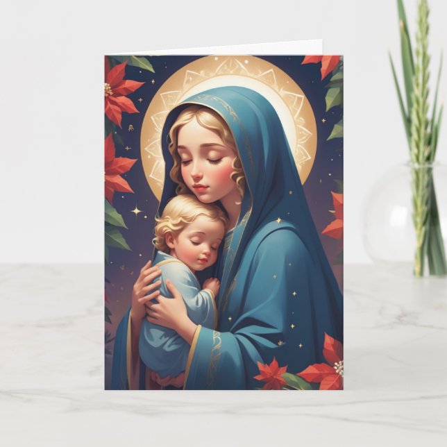 Cartes Pour Fêtes Annuelles Vierge Marie Catholique traditionnel (Devant)