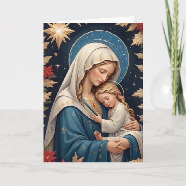 Cartes Pour Fêtes Annuelles Vierge Marie catholique traditionnelle (Devant)