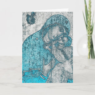 Cartes Pour Fêtes Annuelles Vierge Marie Enfant Jésus Christ Souhait de Noël