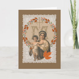 Cartes Pour Fêtes Annuelles Vierge Marie Jésus catholique Thanksgiving Automne