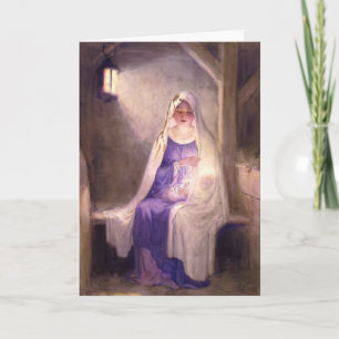 Cartes Pour Fêtes Annuelles Vierge Marie tenant le bébé Jésus 1912