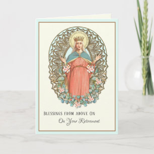 Cartes Pour Fêtes Annuelles Vierge religieuse Marie Eucalyptus Retraite de fle