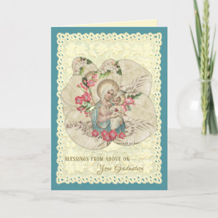 Cartes Pour Fêtes Annuelles Vierge religieuse Marie Jésus Diplôme catholique  