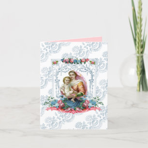 Cartes Pour Fêtes Annuelles Vierge religieuse Marie Jésus Fête des mères