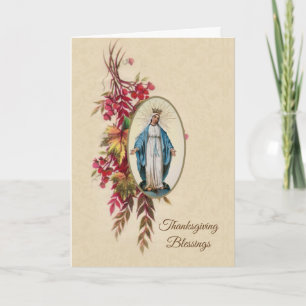 Cartes Pour Fêtes Annuelles Vierge religieuse Mère Mary Thanksgiving