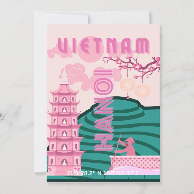 Cartes Pour Fêtes Annuelles Vietnam Travel Art (Devant)