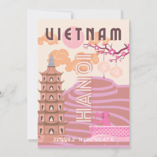 Cartes Pour Fêtes Annuelles Vietnam Travel Art, Retro