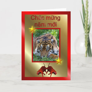 CARTES POUR FÊTES ANNUELLES VIETNAMESE HAPPY NEW YEAR - ÉCRIT EN VIETNAMESE