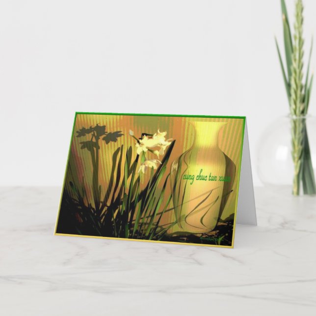 Cartes Pour Fêtes Annuelles Vietnamien Bonne année Paperwhites (Devant)