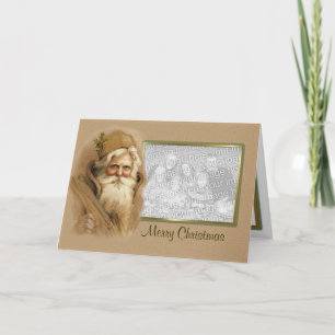 Cartes Pour Fêtes Annuelles Vieux Monde Père Noël - vers