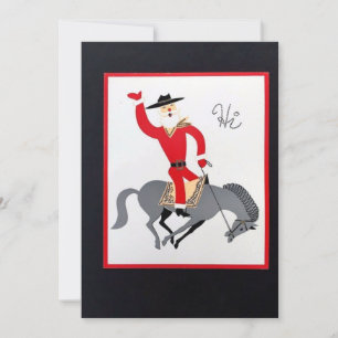 Cartes Pour Fêtes Annuelles Vieux Noël Cowboy Cheval de selle