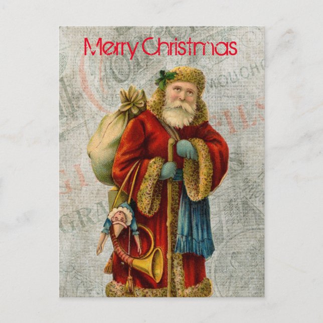 Cartes Pour Fêtes Annuelles Vieux Noël Père Noël (Devant)