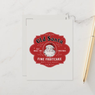 Cartes Pour Fêtes Annuelles Vieux Père Noël fruitcake ajouter un message
