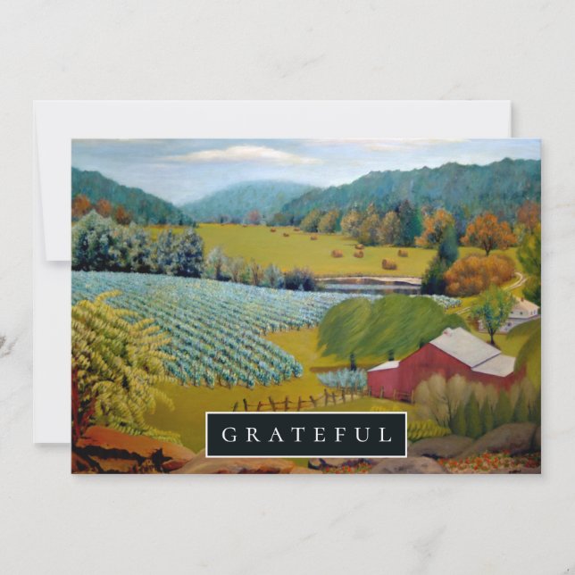 Cartes Pour Fêtes Annuelles Vignoble sur la ferme (Devant)