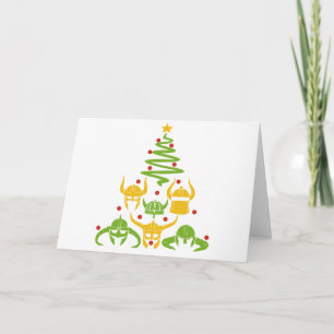 Cartes Pour Fêtes Annuelles Viking Valhalla sapin de Noël