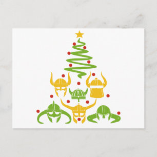 Cartes Pour Fêtes Annuelles Viking Valhalla sapin de Noël