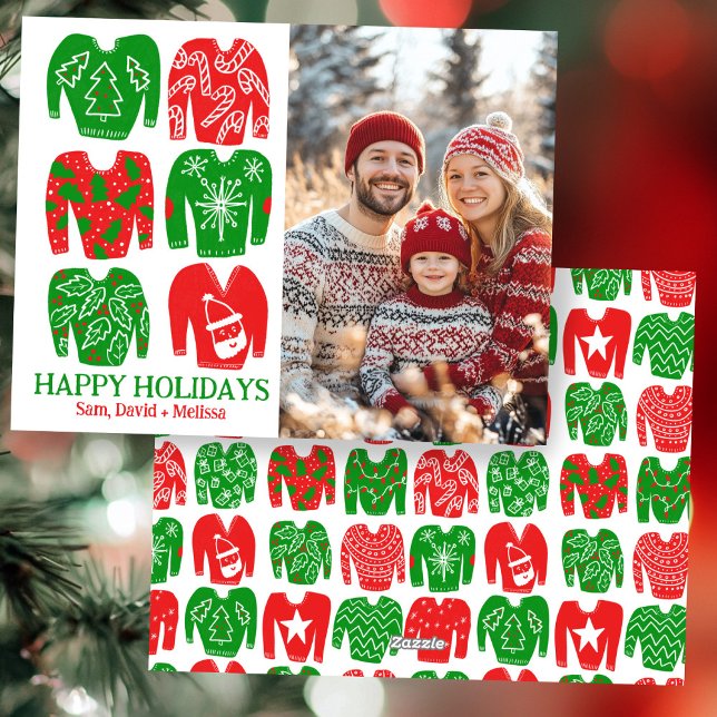 Cartes Pour Fêtes Annuelles Vilains pulls de Noël PHOTO SUR MESURE (Ugly Christmas Sweaters CUSTOM PHOTO Holiday Card
)