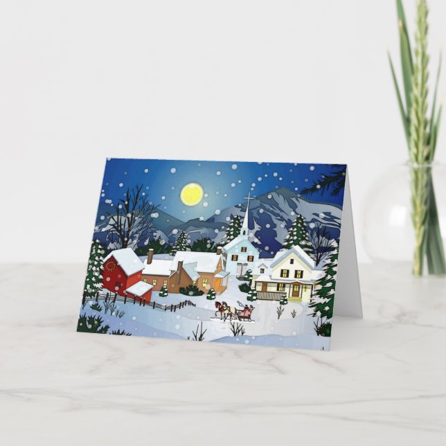 Cartes Pour Fêtes Annuelles Village de Noël (Devant)