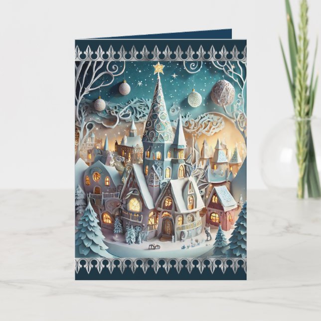 Cartes Pour Fêtes Annuelles Village de Noël (Devant)